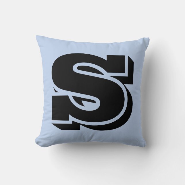 BREV S MONOGRAM BLUE PILLOW KUDDE (Framsida)
