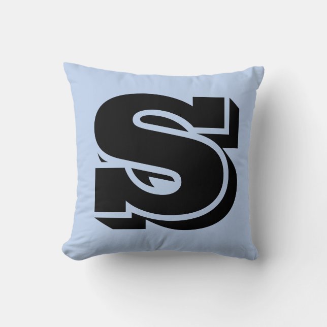 BREV S MONOGRAM BLUE PILLOW KUDDE (Framsida)