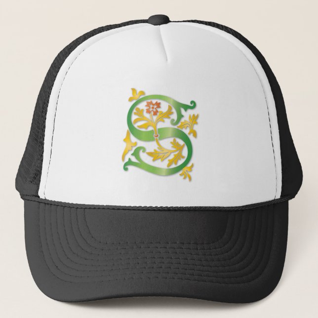Brev S Monogram Fleur de lis Keps (Framsida)