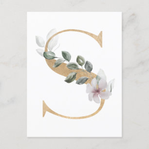 Brev S Monogram Vykort