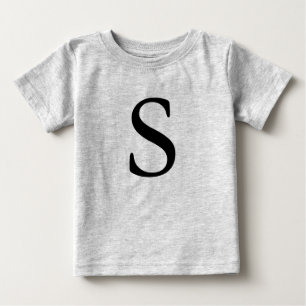 Brev S monogramfärgad svart inledande t-skjorta T Shirt