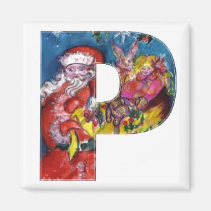 BREV/SANTA FÖR JUL P MED GÅVAMONOGRAMEN MAGNET
