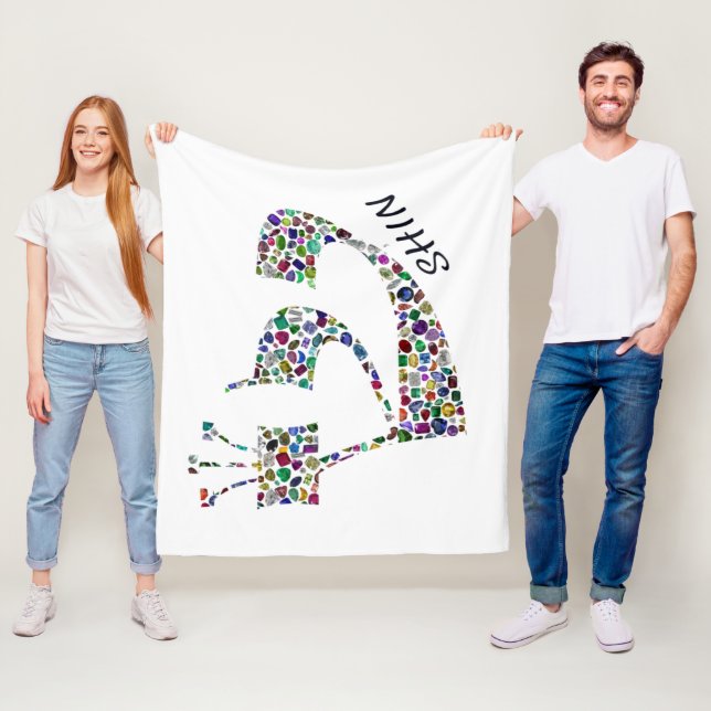 Brev Shin gjord med Gemstones i All Färg Fleecefilt (På plats)