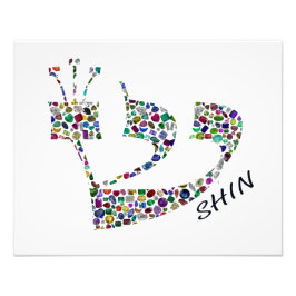 Brev Shin gjord med Gemstones i All Färg Fototryck