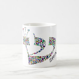 Brev Shin gjord med Gemstones i All Färg Magisk Mugg