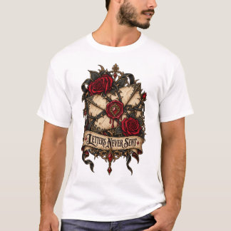 Brev Som Aldrig Sändes Gotisk Ros & Vaxsigilldesig T Shirt