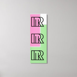 Brev STIL R Mönster Färg,Grönt, Rosa,Svart Canvastryck