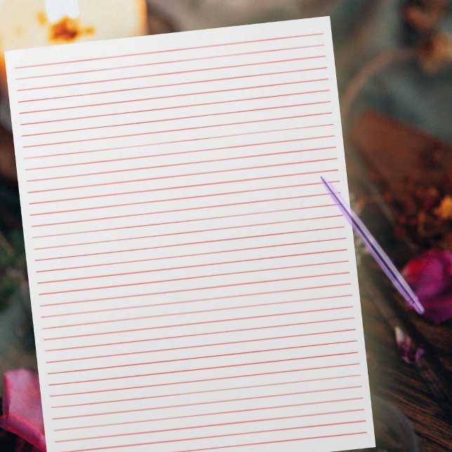 Brev Storlek 8,5-tums x 11-tums Red Linjer College Anteckningsblock (Skapare uppladdad)