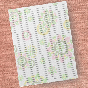 Brev Storlek 8,5 x 11-Blommigt enligt kollegiets f Anteckningsblock