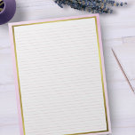 Brev Storlek 8,5 x 11 tum Rosa Linjer College före Anteckningsblock<br><div class="desc">Storleka Brev-sidor av standardtyp - 8, 5 x 11 tum med Rosa Linjer College föreskrivet på varje sida för enkel skrivning - en sidad bärbar dator Papper med Guld Ram på Trendigets Rosa-bakgrund med bakgrunden för</div>