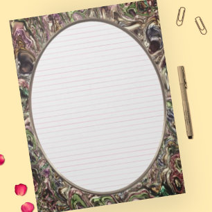 Brev Storlek, Papper Mörk, judisk, med en Rosa på Anteckningsblock