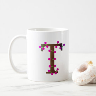 Brev T-dekorativ början på vitt Kaffemugg