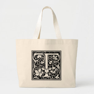 Brev T Medieval Monogram Art nouveau Jumbo Tygkasse