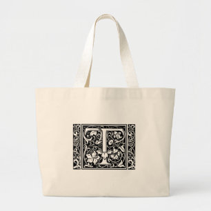 Brev T Medieval Monogram Art nouveau Jumbo Tygkasse
