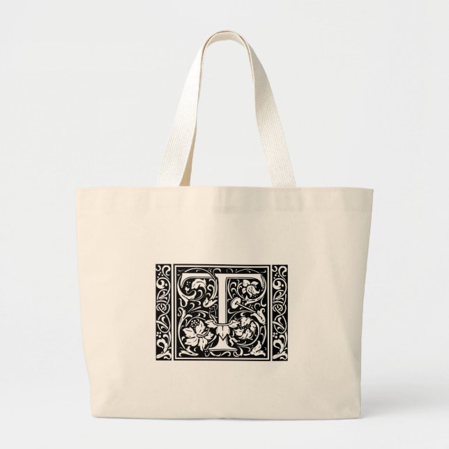 Brev T Medieval Monogram Art nouveau Jumbo Tygkasse (Framsidan)