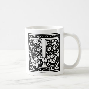 Brev T Medieval Monogram Art nouveau Kaffemugg