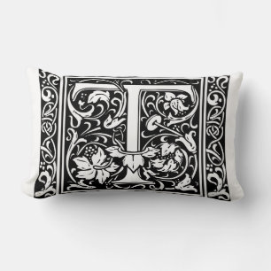 Brev T Medieval Monogram Art nouveau Lumbarkudde