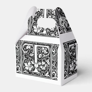 Brev T Medieval Monogram Art nouveau Presentaskar