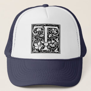Brev T Medieval Monogram Art nouveau Truckerkeps