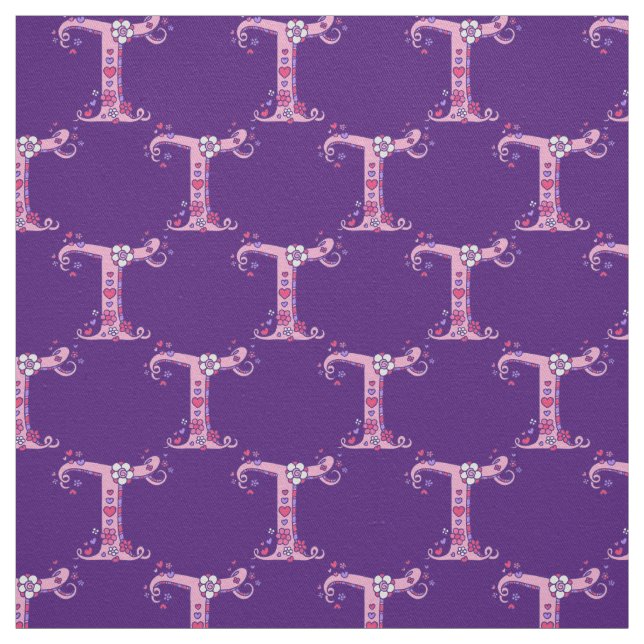 Brev T monogram dekorativ anpassningsbar Tyg (Prov)