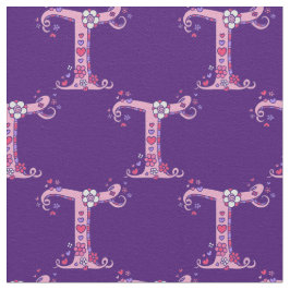 Brev T monogram dekorativ anpassningsbar Tyg