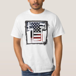 Brev T Monogram USA flagga Tee