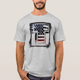 Brev T Monogram USA flagga Tee