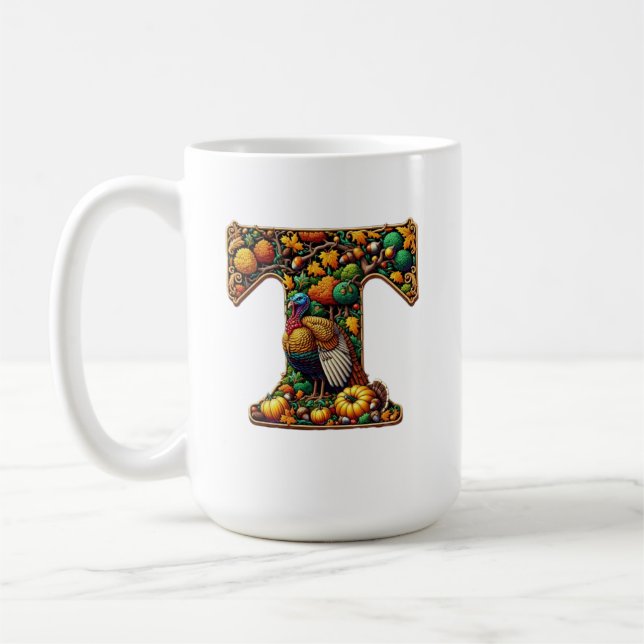 Brev Thanksgiving kalkon stil  Kaffemugg (Vänster)