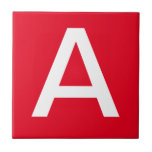 Brev Tiles - vit på rött Kakelplatta<br><div class="desc">Keramiska plattor i brev.  Övre eller nedre plattor fodral brev.  Du anpassar dig med brev eller brev för den keramiska plattan eller mosaiksignalen.  Tecken,  husnummer i brev</div>