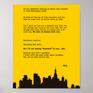 Brev till Ash Banana Fish Poster