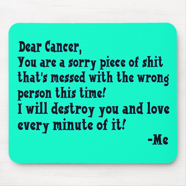Brev till cancer musmatta (Framsidan)