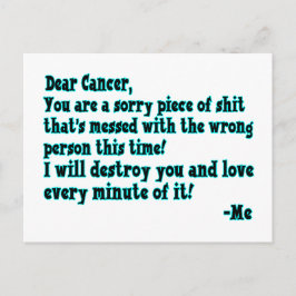 Brev till cancer vykort