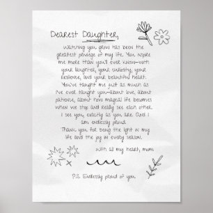 Brev till dotter poster