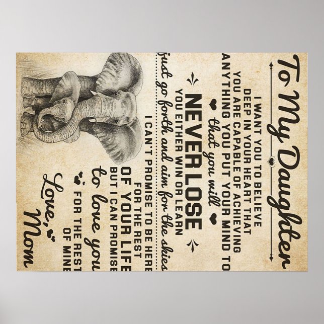 Brev till dottern | Loful Gift Poster (Framsidan)
