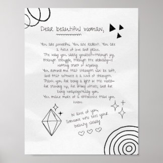 Brev till en vacker kvinna poster