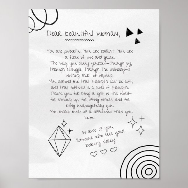 Brev till en vacker kvinna poster (Framsidan)