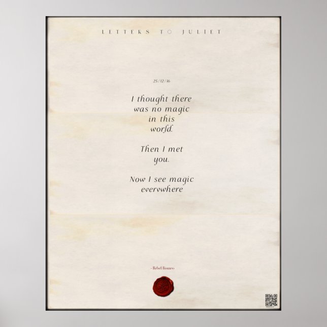 Brev till Juliet Skriv ut 🌹 16/49 Poster (Framsidan)
