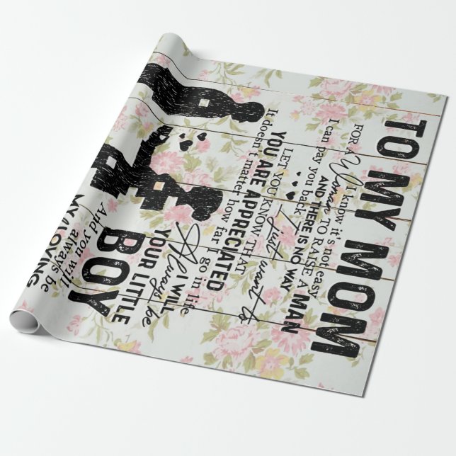 Brev till Mamma, snyggt gift,Wrapping Papper Presentpapper (Utrullad)