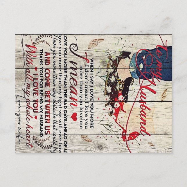 Brev till min Make | Kärlek citat till Make Vykort (Framsida)