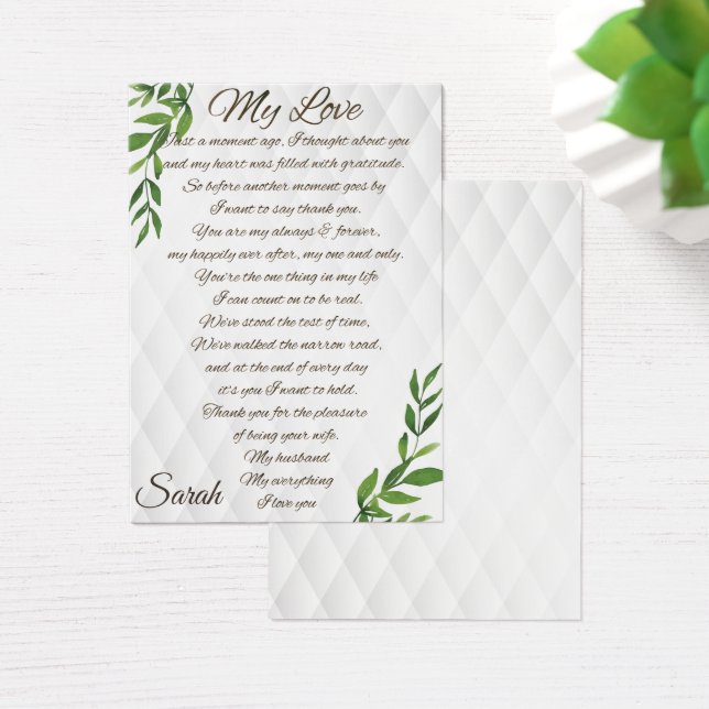 Brev till min Make Visitkort (Skivbord)