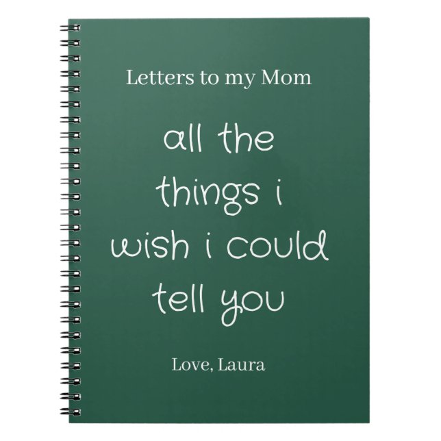 Brev till min Mamma Anteckningsbok (Framsidan)