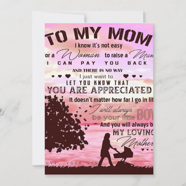 Brev till min Mamma | Brev till familjen Julkort (Framsida)