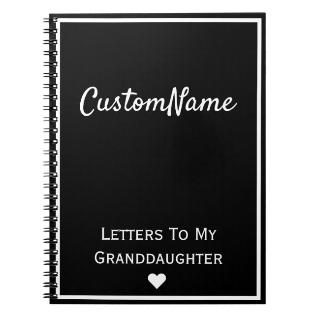 Brev till min mordotter Journal Anteckningsbok (Framsidan)