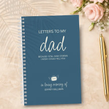 Brev till min pappa Sorgdagbok i havsblå