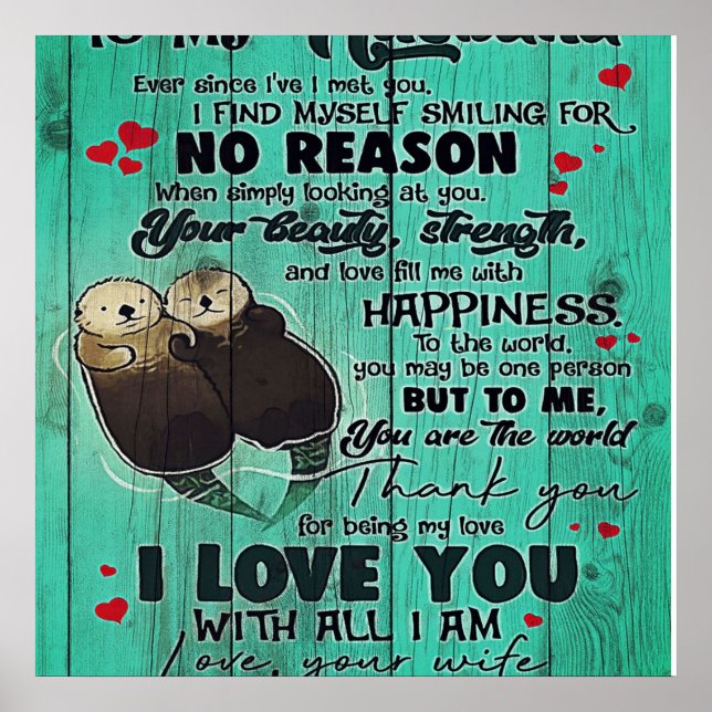 Brev till mitt Make, Cute Family Decor Poster (Framsidan)