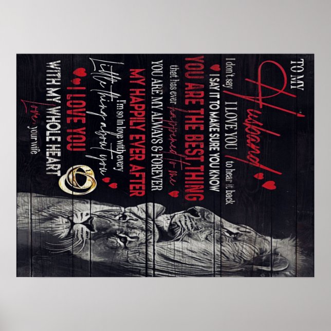 Brev till mitt Make, Cute Family Gift Poster (Framsidan)