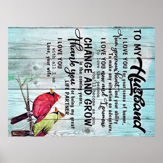 Brev till mitt Make, Cute Family Gift Poster (Framsidan)