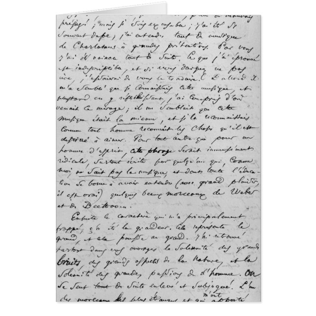 Brev till Richard Wagner 17th Februari 1860 Hälsningskort (Framsidan)