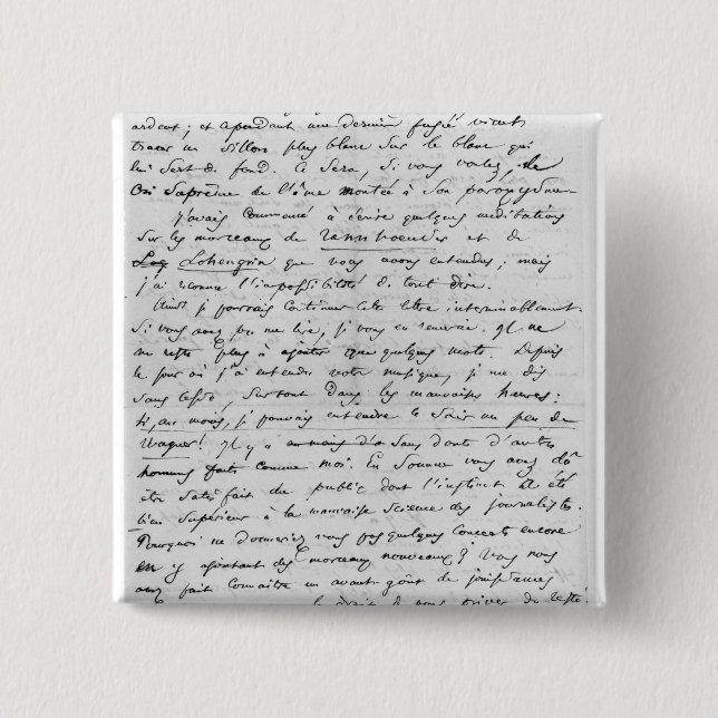 Brev till Richard Wagner 17th Februari 1860 Knapp (Framsida)