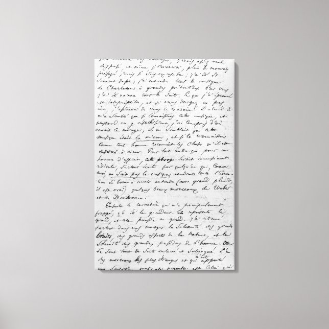 Brev till Richard Wagner den 17 februari 1860 Canvastryck (Framsida)